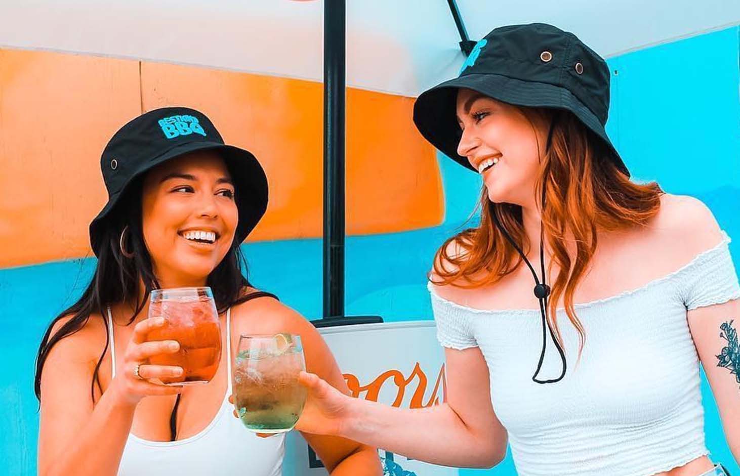 Best Kind BBQ bucket hats worn at an event