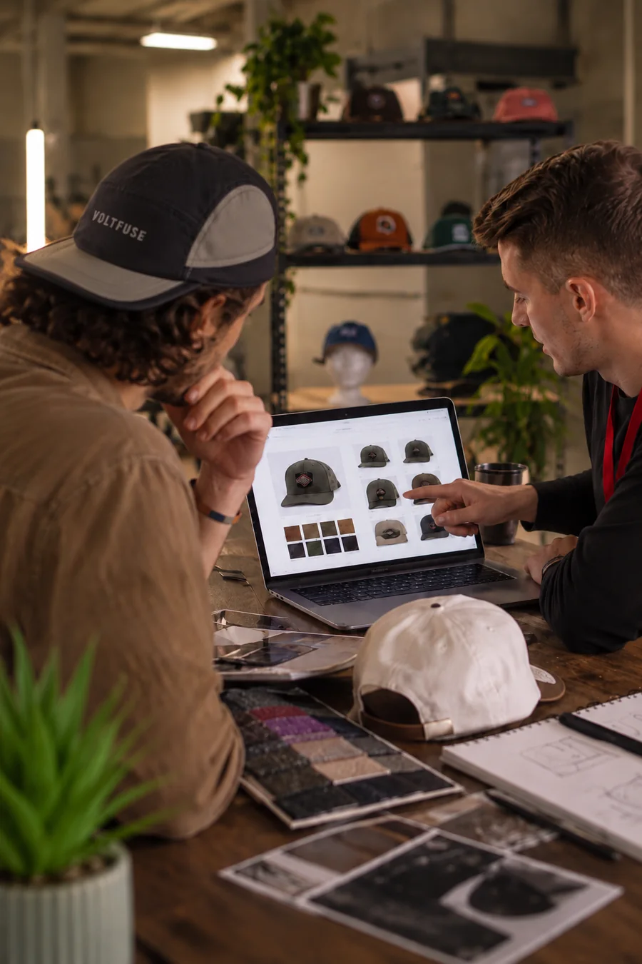 Creative consultation with sketches and material samples